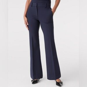 Ann Taylor Curvy Navy Wide Leg Pants Flare Night Sky Blue - Size 12
